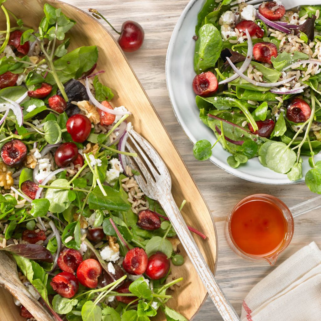 receta ametller origen ensalada verde con cerezas y queso feta