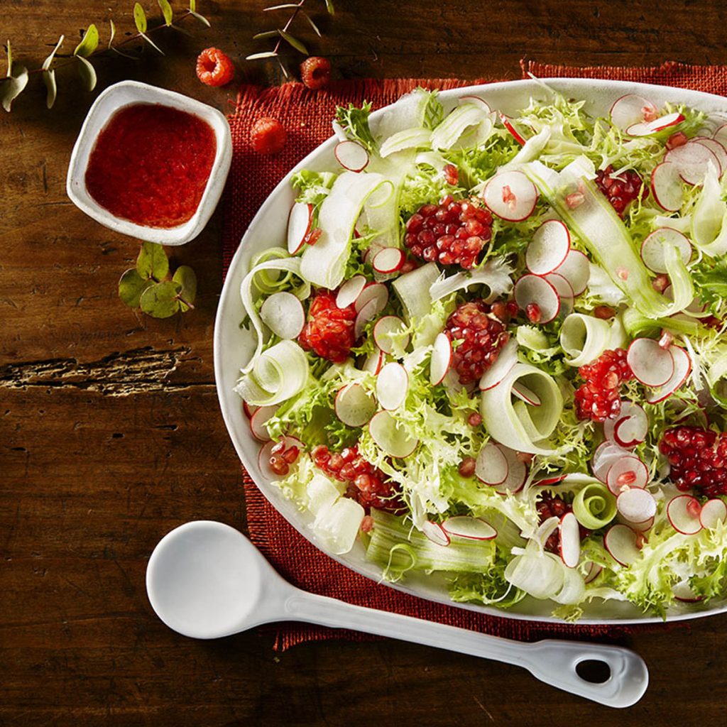 receta ametller origen ensalada escarola granada y apio con vinagreta frambuesa